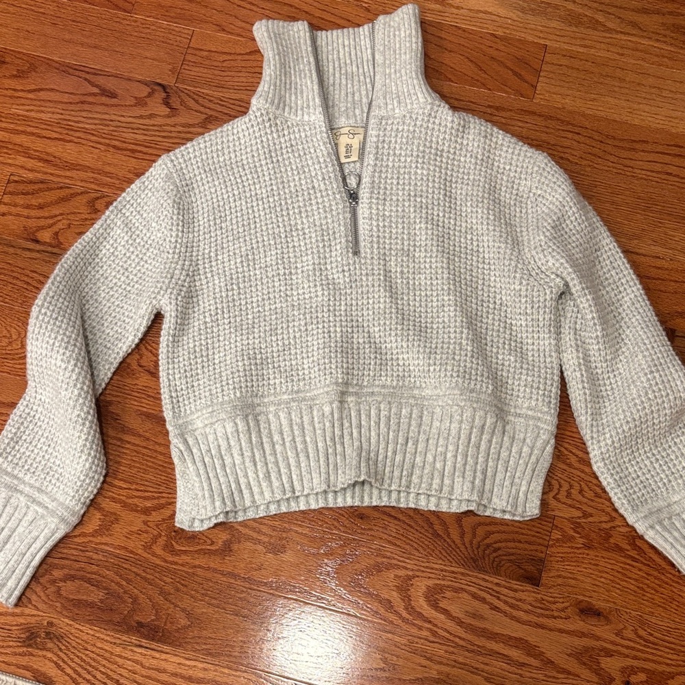Gray Half-Zip Women's Sweater